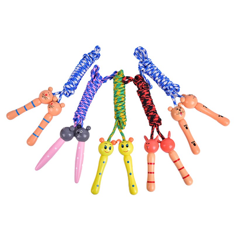 Animals Rope 1.98M/2.18M Lovely Cartoon Wood Handle Kids Children Skipping Jump Rope Sport Exercise Tool