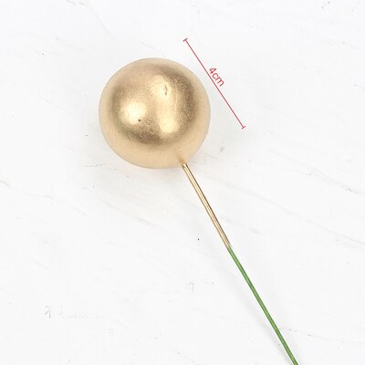 5 pcs/lot lovely gold ball cake topper birthday cup cake decoration baby shower kids birthday party wedding favor supplies: 5 pcs 4cm gold