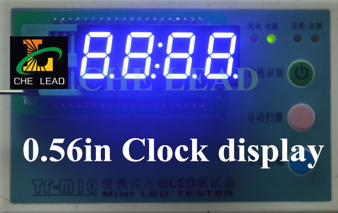 Fremragende 0.56 tommer 7 syv segment 4 bit 0.56 " 0.56in blå ur led display fælles anode tid 12 ben cifret rør