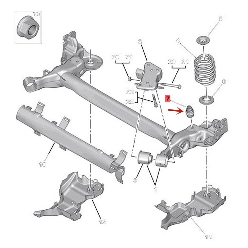 2x bakaxelupphängnings rebound gummibuffertblocket 516680 för peugeot 207 301