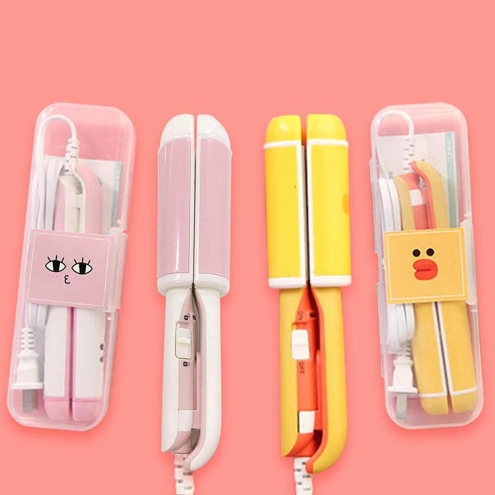 Mini Cartoon Electric Splint Straight Rolling Dual-purpose Hair Perm Curling Stick Child Kids Hair Straightening Board