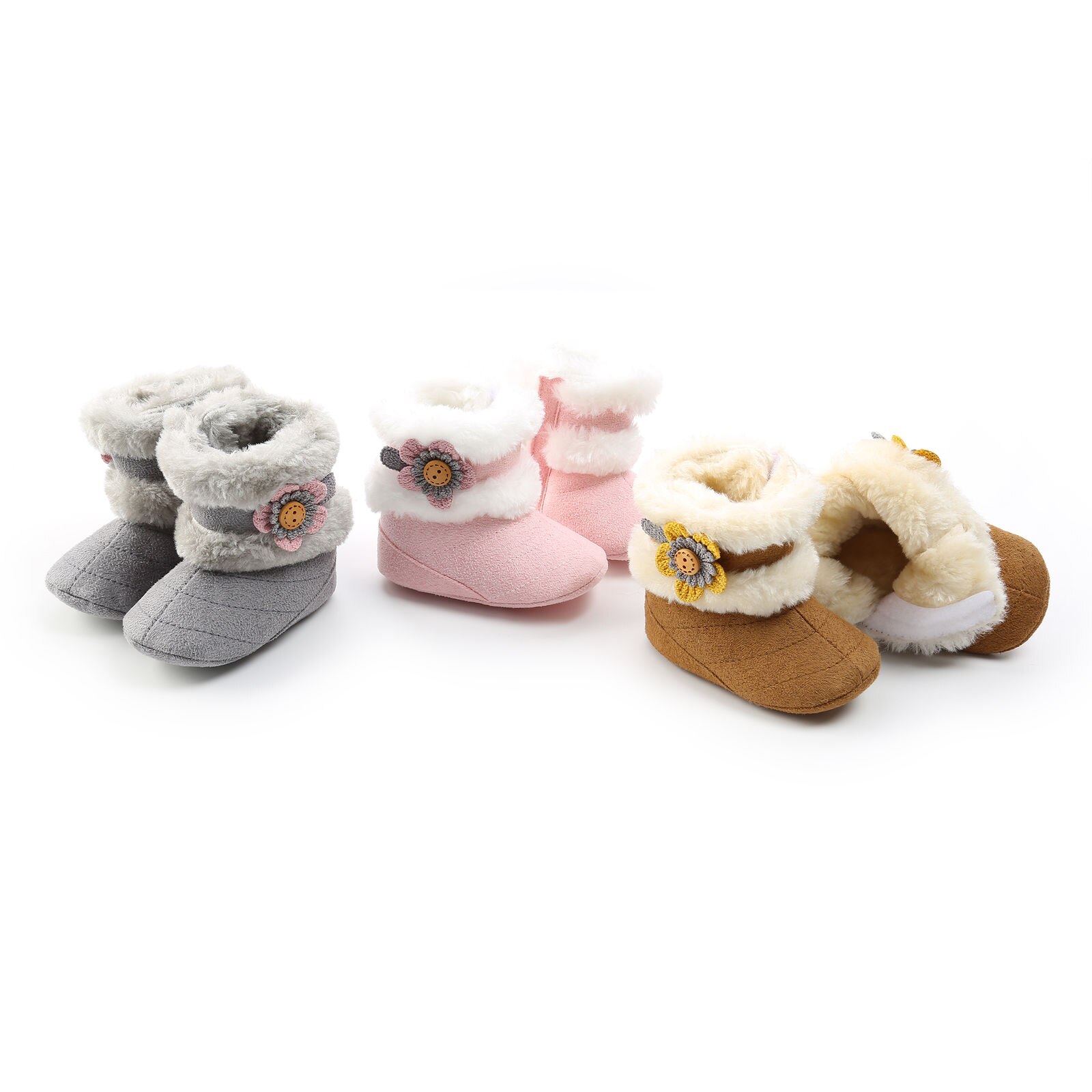 Emmababy Casual Peuter Winter Warm Baby Anti Slip Meisjes Bloem Schoenen Snowboots Schoenen Booties Slippers