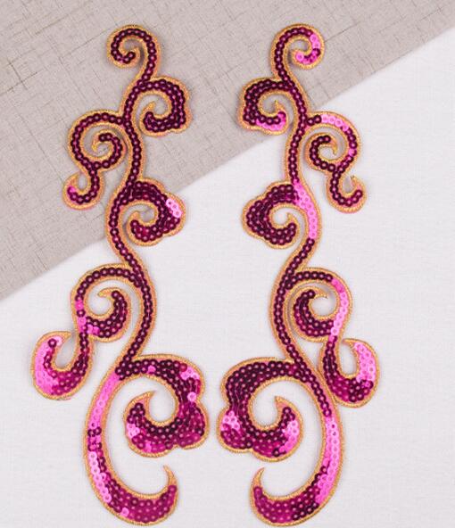 1 spiegelpaar goud zilver opstrijkbare barokke kledingstukken kant applique bloem bloemenmotief Venise Venetië kant applique DIY accessoire: Antiek zink