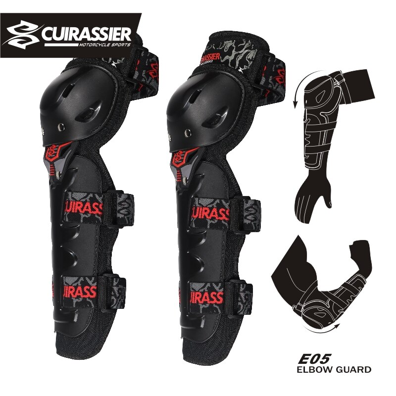 Motorcykel skyddande knäskydd mx off-road knäskydd skydd moto racing dirt bike skydd motocross skydd cuirassier motos: E05 röda