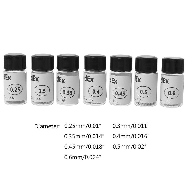 7 flasker 1.25w bga reballing baller 0.25/0.3/0.35/0.4/0.45/0.5/0.6mm loddekuler
