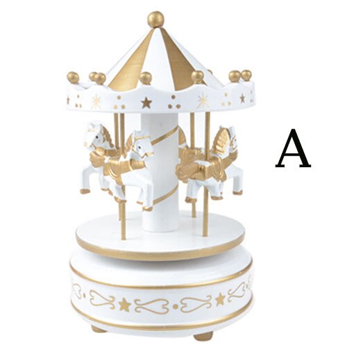 Giocattolo creativo Carosello di Legno della cassa di Risonanza Merry-Go-Round Music Box Giocattoli Per Bambini Regali Di Compleanno: A