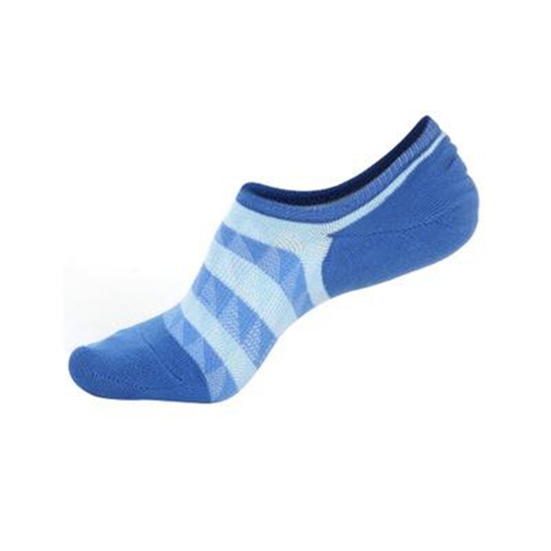 5 par / parti mænds sokker low-cut stribesokker usynlig strikket sok åndbar bomuld skridsikker: Blå