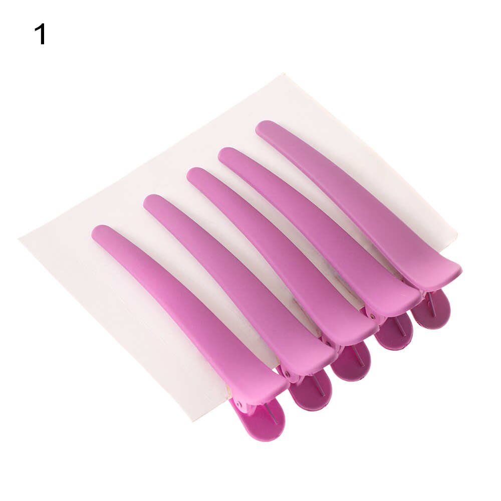 6Pcs Metal Duck Mouth Hairdresser Hair Clip Salon Hair Clamps Hairdressing Pro Section Hair Clips Hair Styling Accessories: 5Pcs 1