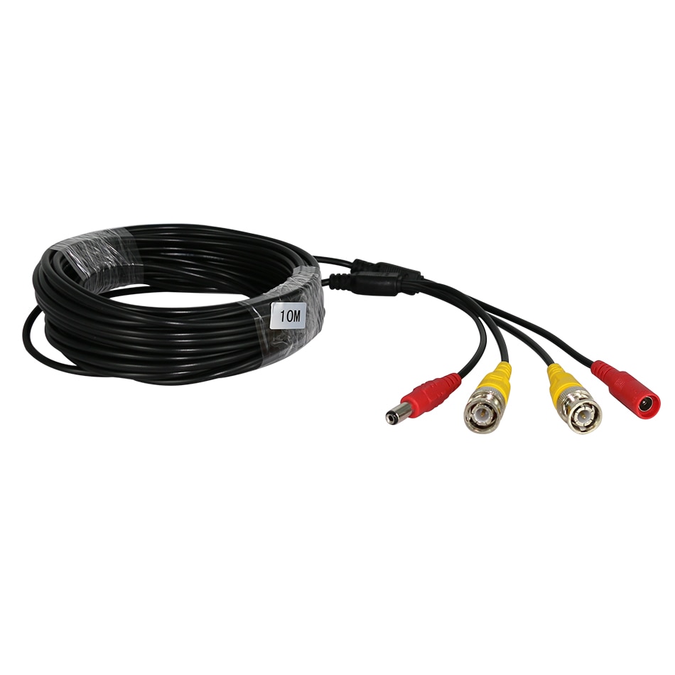 Hiseeu bnc video virtalähde siamilainen kaapeli 59ft 18m analogiselle ahd cvi cctv valvontakamera dvr kit cctv kaapeli