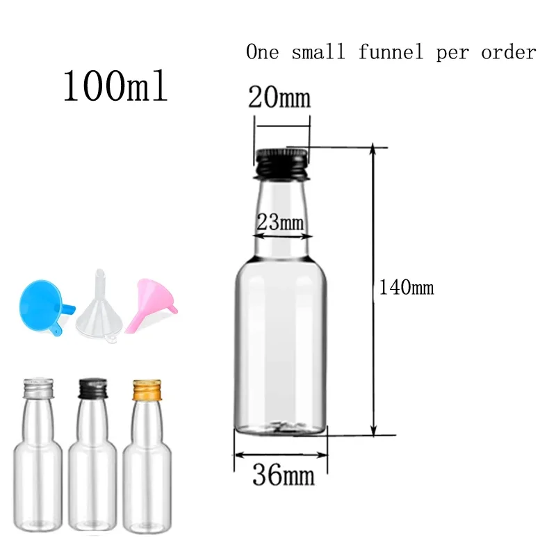 30Pcs 30ML-150ML Portable Empty Plastic Mini Liquor Bottles Juice Bottles Reusable Drink Containers For Wine Juice Beverage Oil: light yellow / 8ml 