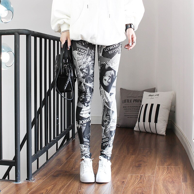 Leggings Sexy occidentaux Camouflage holographique néon sans couture Leggings journal gothique Punk Rock Fitness Legging: 303