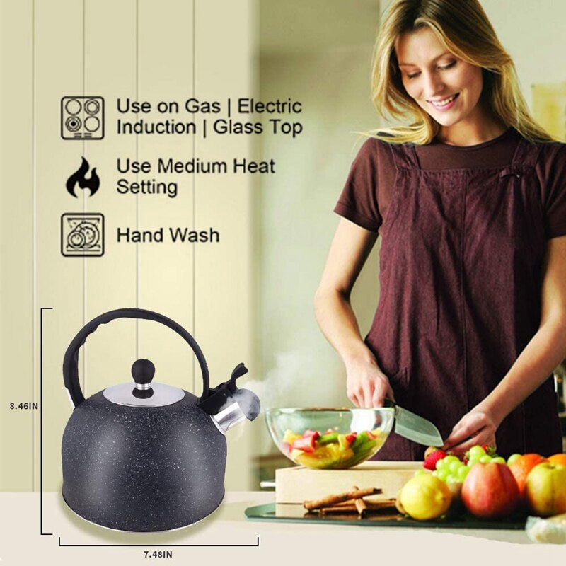 Whistling Tea Kettle, Teapot with Loudd Whistle and Anit Handle, Food Grade Stainless Steel Water Kettel for Home