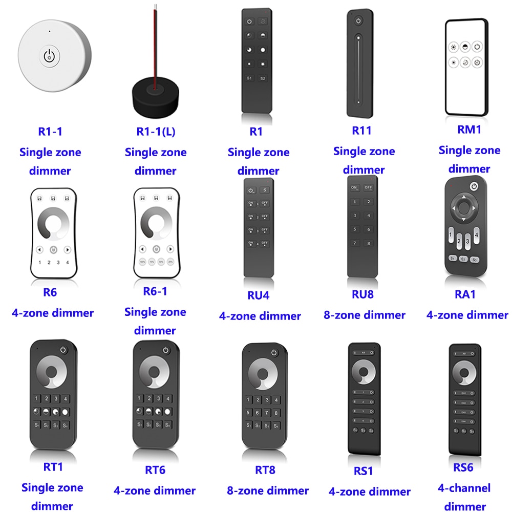 Dimming remote controller includes single zone/4zone/8 zone/ 4 channel Suitable for single color LED RF controller