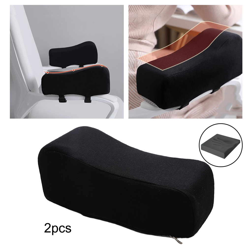 Coussin coudé en mousse à mémoire de forme pour chaise de bureau, 2 pièces, noir, confortable