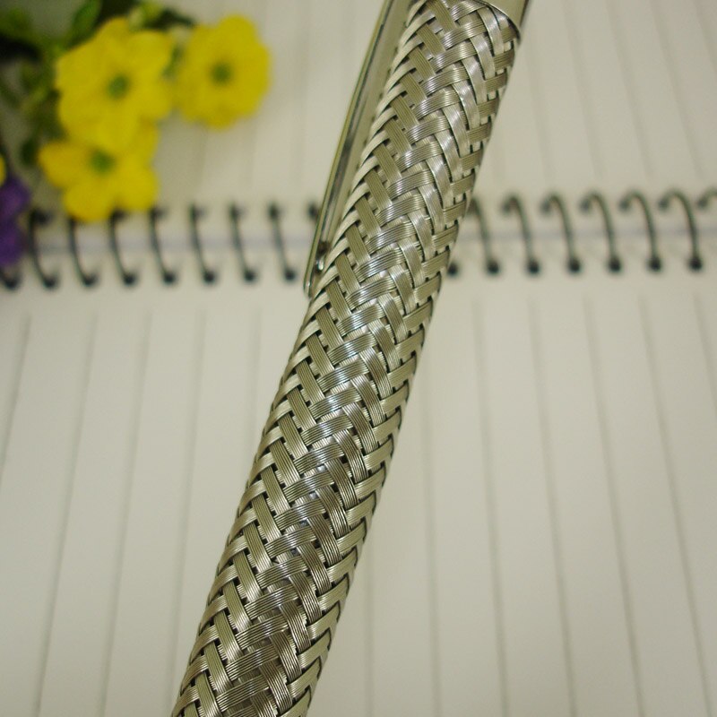 Gipfel Metall Geflecht 0,7mm Mechanische Bleistift mit Chrom trimmen Metall Schwere Stift 38g drücken Klicken Automatische blei Bleistifte