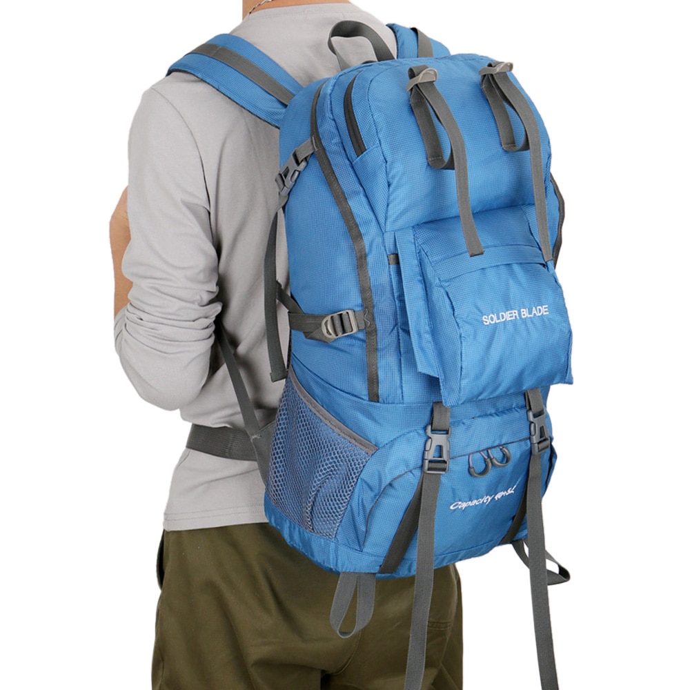 50l camping vandring ryggsäck stor kapacitet bergsklättring pack vattentät män nylon ryggsäck rese pack utomhus sportväska
