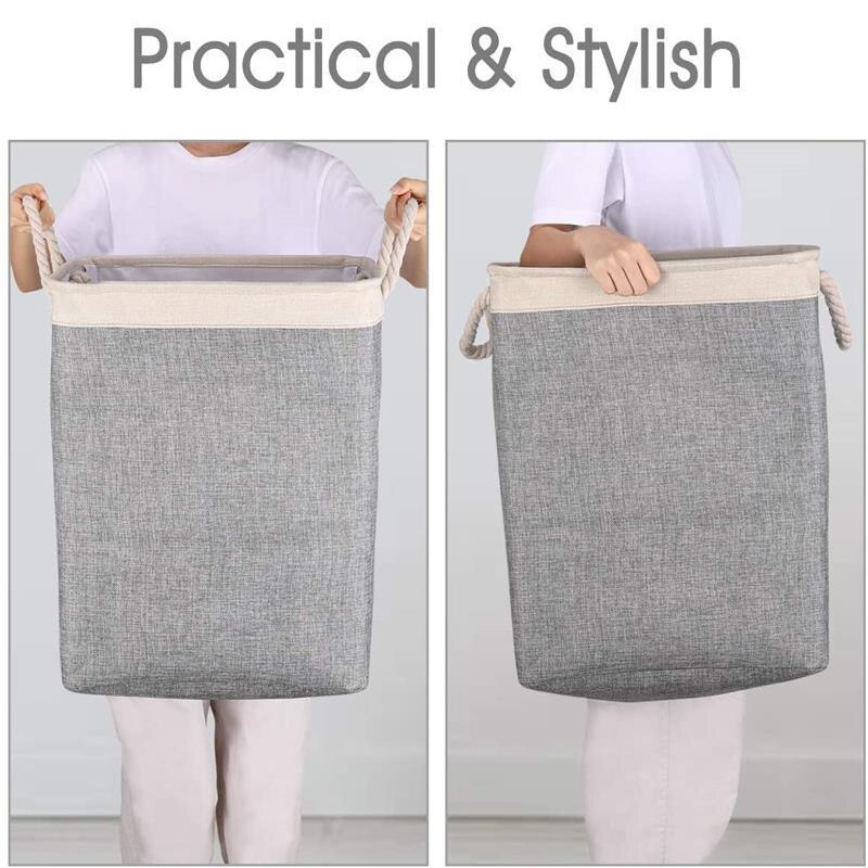 Foldable Laundry Basket Large Capacity Practical Clothes Storage Basket for Home Bathroom Bedrom 42X31X50cm WWO66