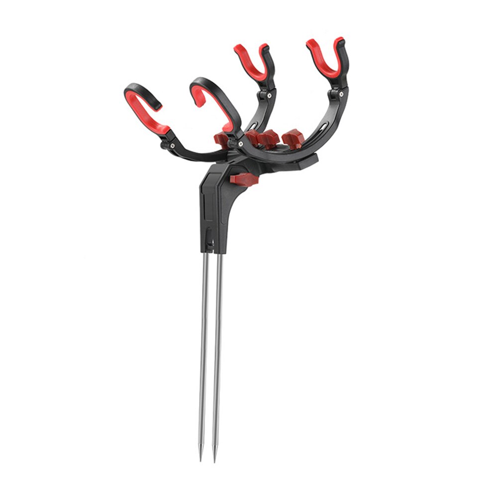 Universal Fishing Rod Racks 360 Degree Adjustable Fishing Pole Holder Universal Foldable Fishing Rods Fix Pole Rack Stand: Double