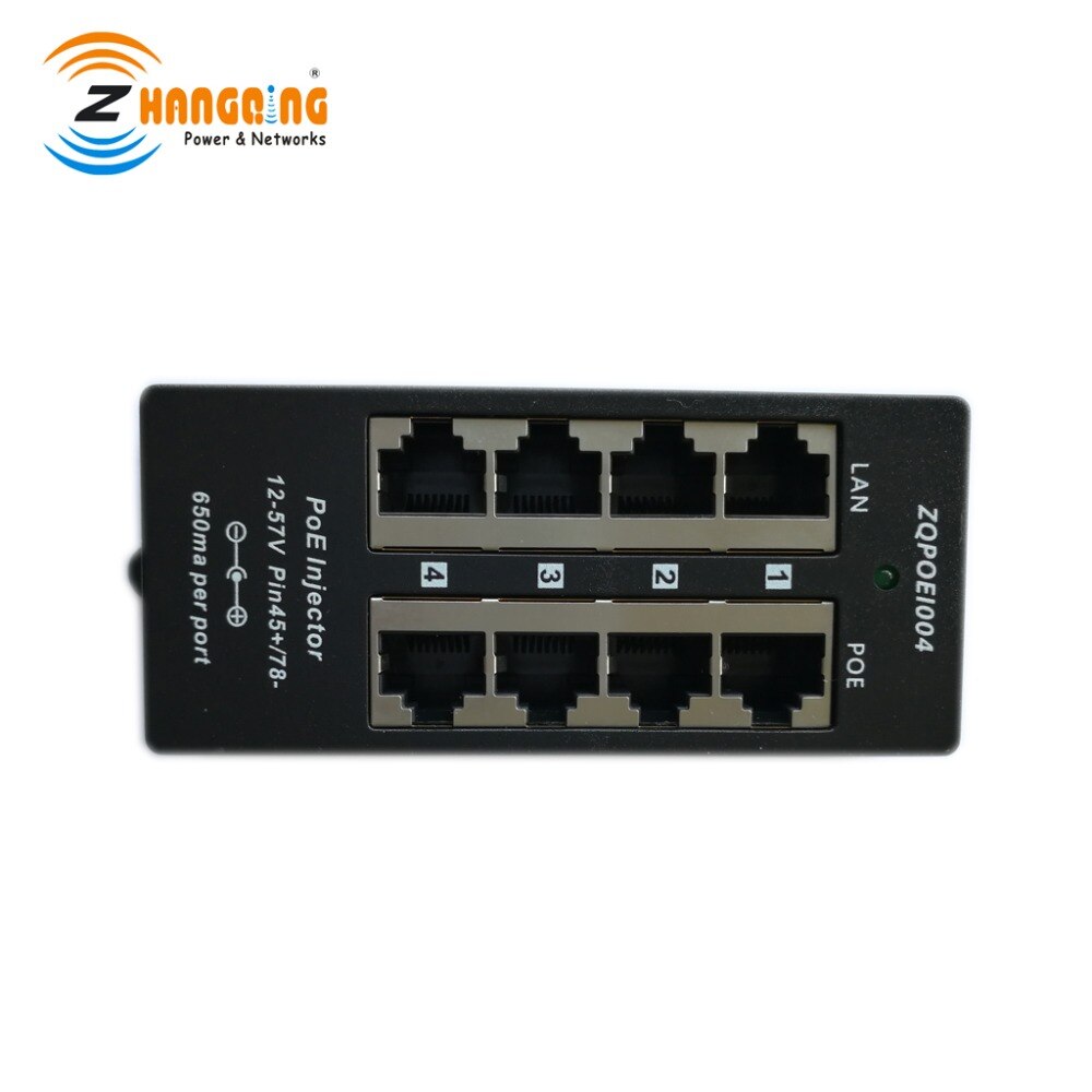 100Mbps 4port PoE Injector With 48V 60W Power Supply For Networking IP Camera, IP Phone, WiFi Access Ponit, MikroTik Accessories