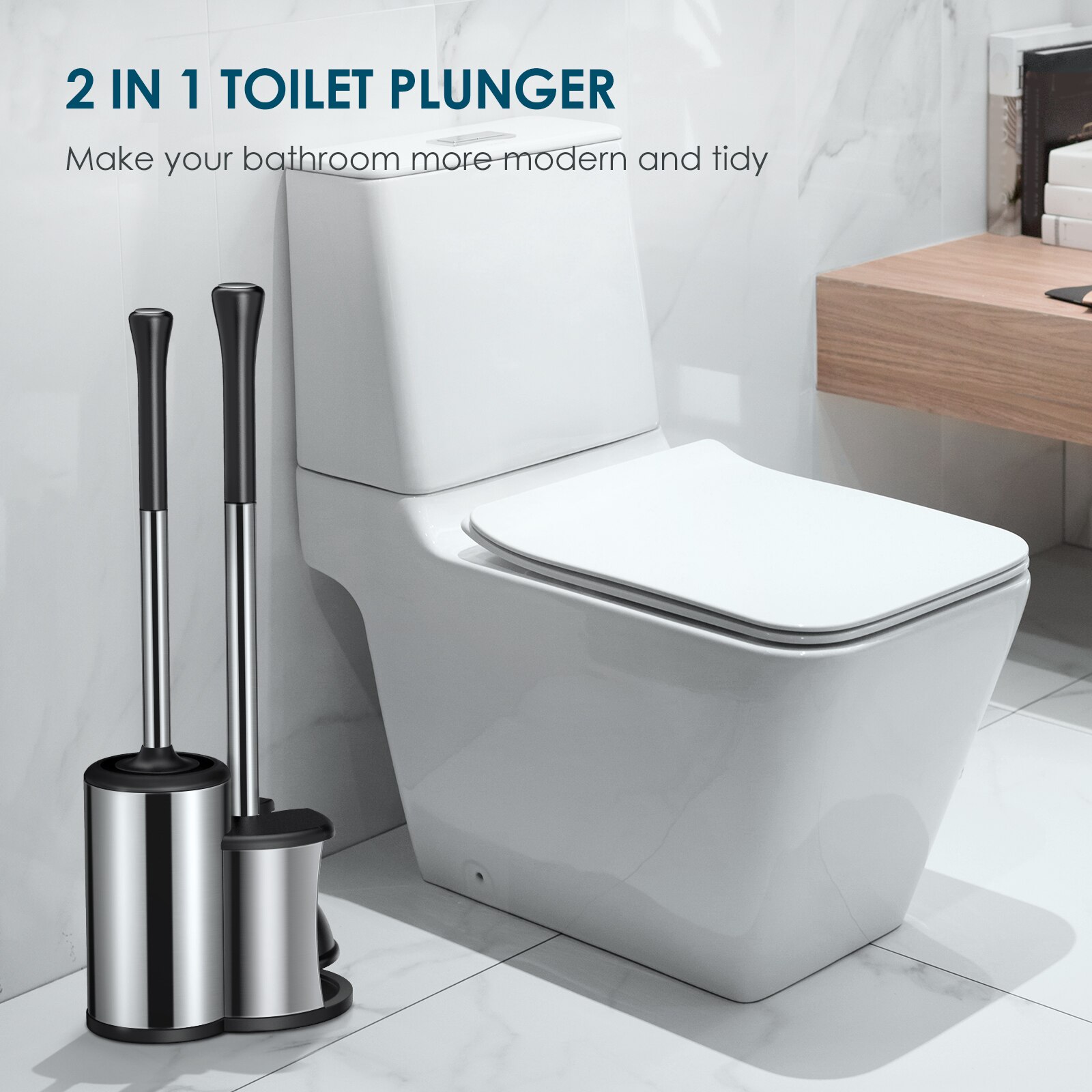HOMEMAXS-cepillo de baño multifuncional 2 en 1, duradero, succionador de inodoro, herramienta de limpieza de inodoro
