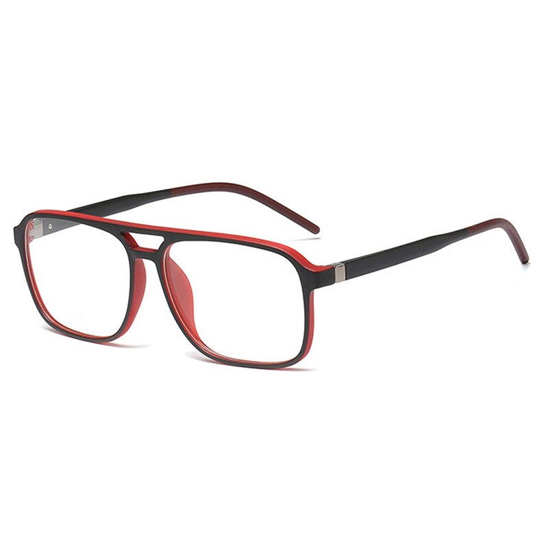 Gafas cuadradas con bloqueo de luz azul para hombres de JULI, Marco óptico para mujeres, gafas con protección UV antirreflectante 6042: C5 red