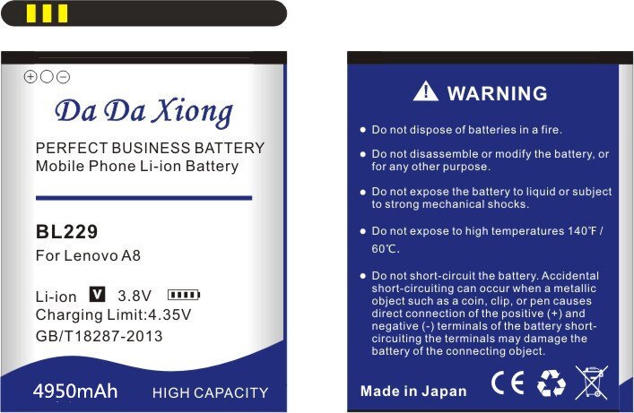 Nova alta qualidade 4950 mah bl229 bl 229 bateria para lenovo a8 a808t a806 bateria do telefone