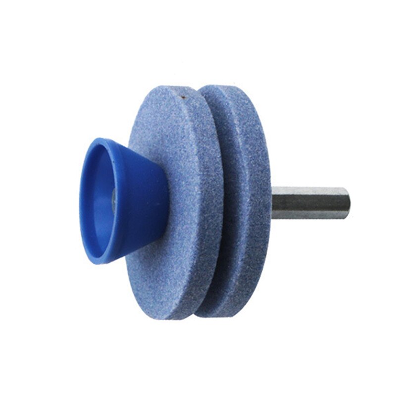 56MM Faster Lawn Mower Sharpener Lawnmower Blade Sharpener Universal Grinding Drill Universal Grinding Drill Cuts: 2 layers blue