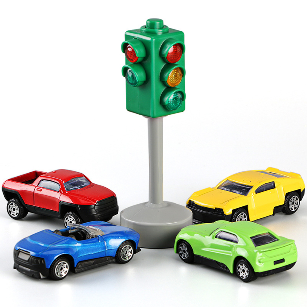 Mini Traffic Signs Road Light Block with Sound LED Children Safety Education Toy Kids Educational Toys