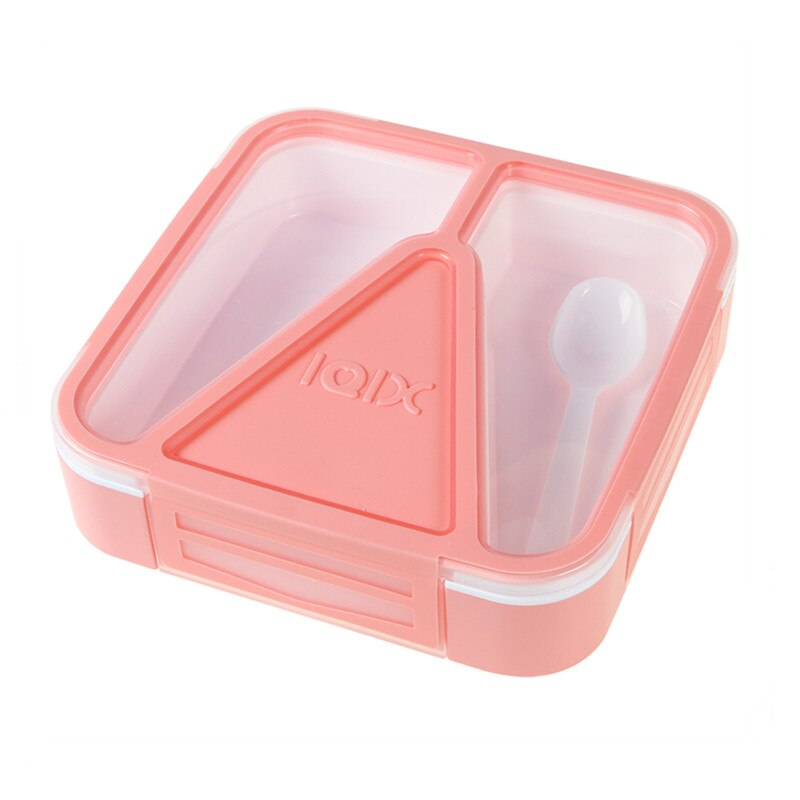 3 Partition Portable Lunch Box Microwave Oven Bento Box Healthy Plastic Food Storage Container Lunchbox BPA Free: Pink B