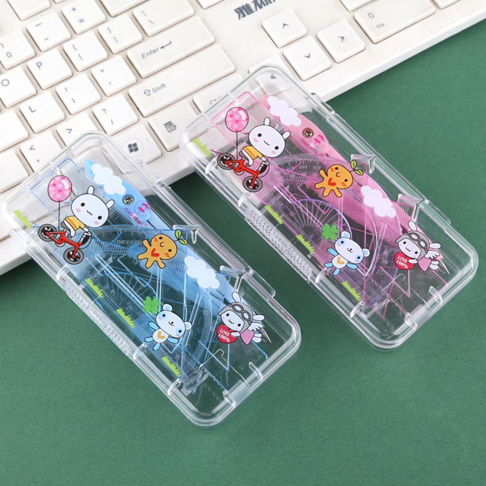 7Pcs Geometric Ruler Compass Set Math Geometry Rulers Durable Tool Stationery Math Drawing Students Set Precision For Schoo C1Q8