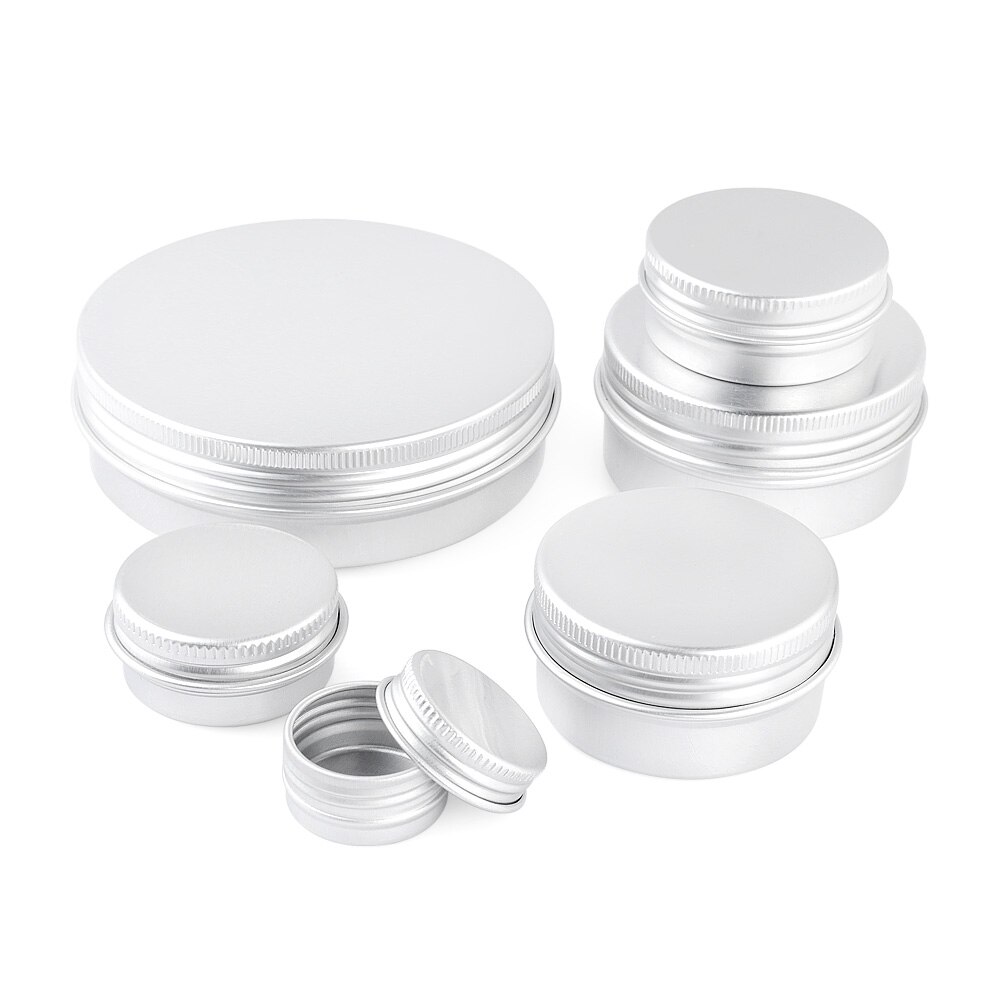 10pcs 10g Refillable Container Aluminium Nail Art Cosmetic Pots Box Cream Storage Jar Tin Empty Round Can with Screw Inexpensive