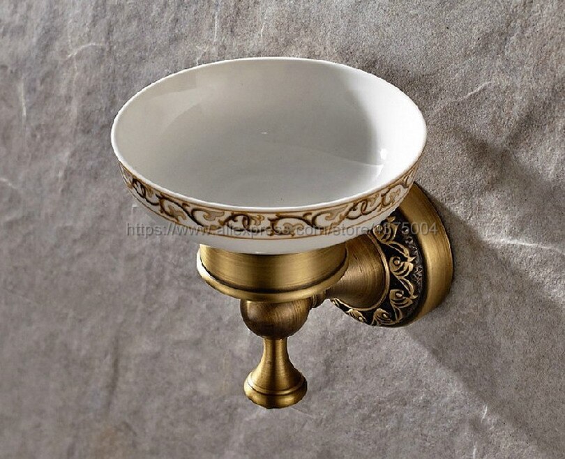 Soap Dishes Antique Brass Wall Mounted Soap Holder Antique Brass Soap Dish for WC Bathroom Accessories Bath Products Nba492
