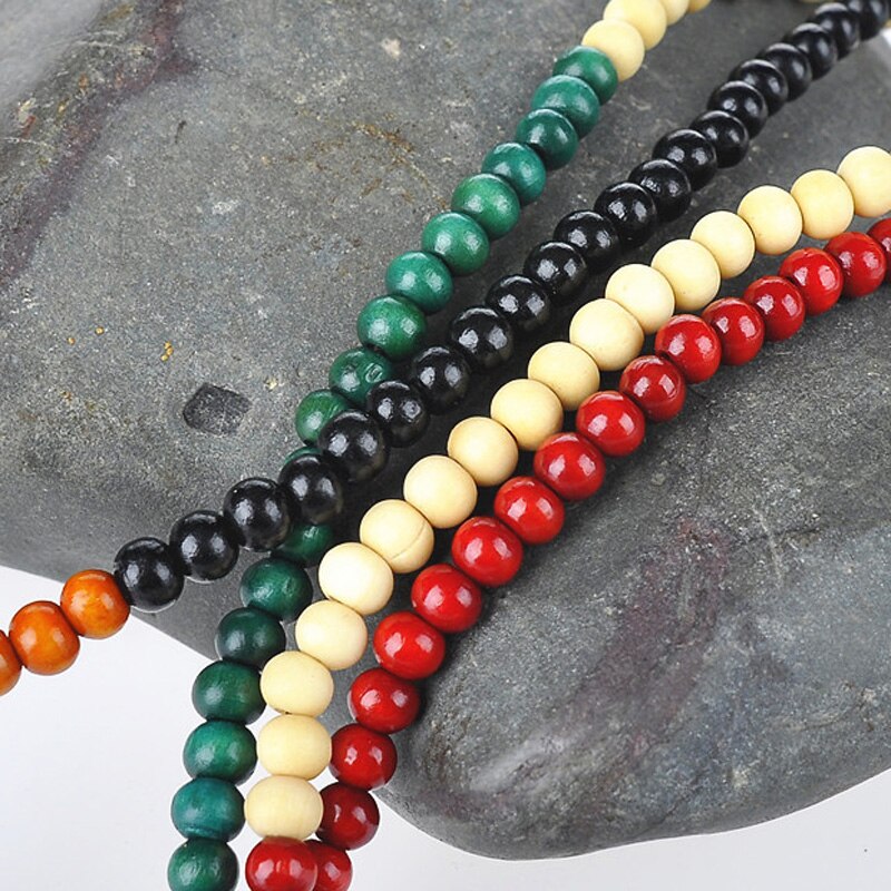 Ethnische stil 216 perlen 6mm natürliche bunte sandelholz Buddhistischen meditation bead armband sandelholz rosenkranz damen armband