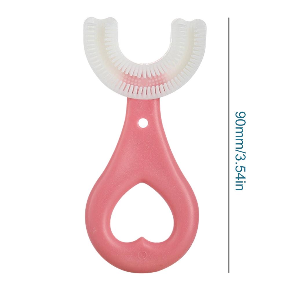 Kids Tandenborstel U-Vorm Zuigeling Tandenborstel Met Handvat Siliconen Oral Care Borstel Voor Peuters Leeftijden 2-12
