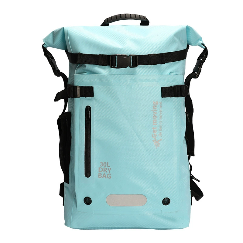 30L Waterproof backpack, travel backpack storage bag, sports outdoor bag, beach swimming waterproof bag, dry wet separation: SKY BLUE