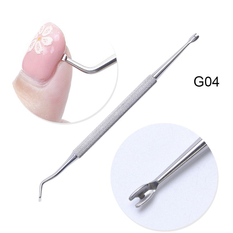 7 stil Dual Ende Eingewachsene Zehennagel Datei Löffel Nagel Mutter Korrektur Heber Reiniger Häutchen Entferner Pusher Pedikübetreffend Werkzeug Fuß Pflege: 4