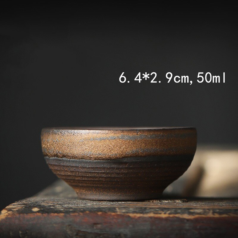 Japanese Style Gilt Ceramic Tea Cup Teaware Kung Fu Tea Set Cup Retro Home Tea Bowl Tea Cup Set: xiaoyuan