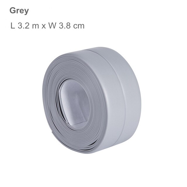 Tapeter pvc crack tape til badeværelse og køkken anti-mug vandtæt forsegling vask tape tapet kant selvklæbende tape: Grå