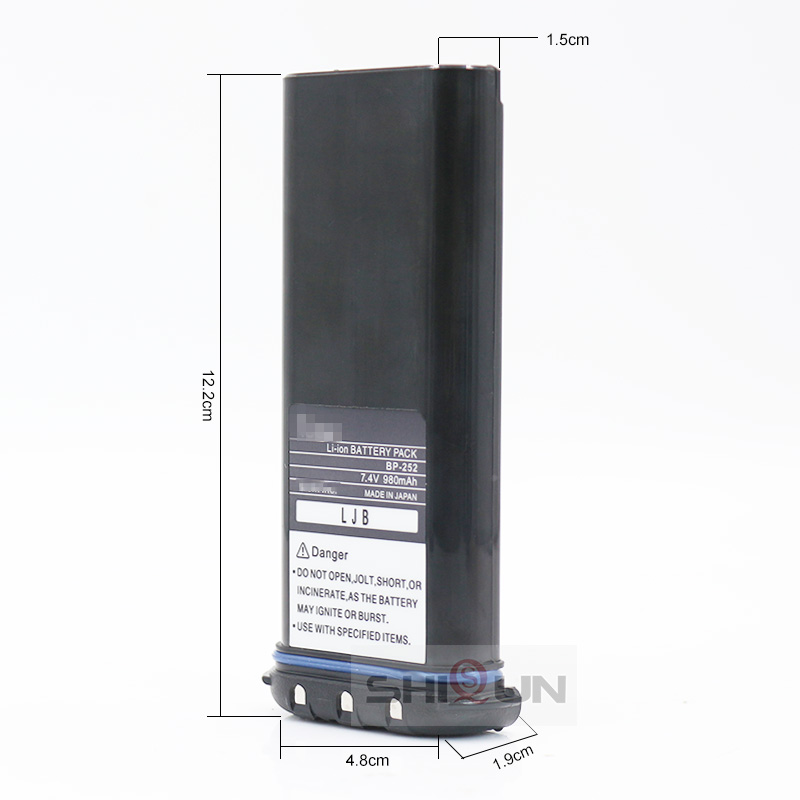 Li-ion 7.4V 980mAh Battery Compatible ICOM BP252 M33 M34 M36 Replace BP241 Radio BP-252 Battery Li-thium Charger BC-173 Optional