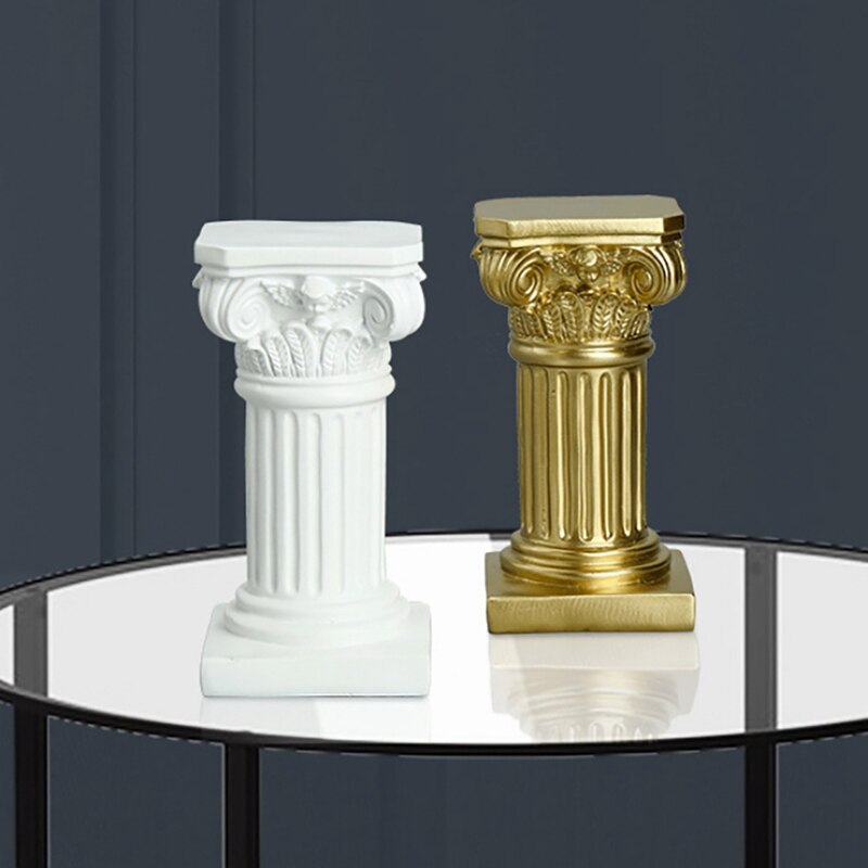 Columna de escultura de resina para decoración del hogar, accesorio de artesanía para sala de estar, columna Romana