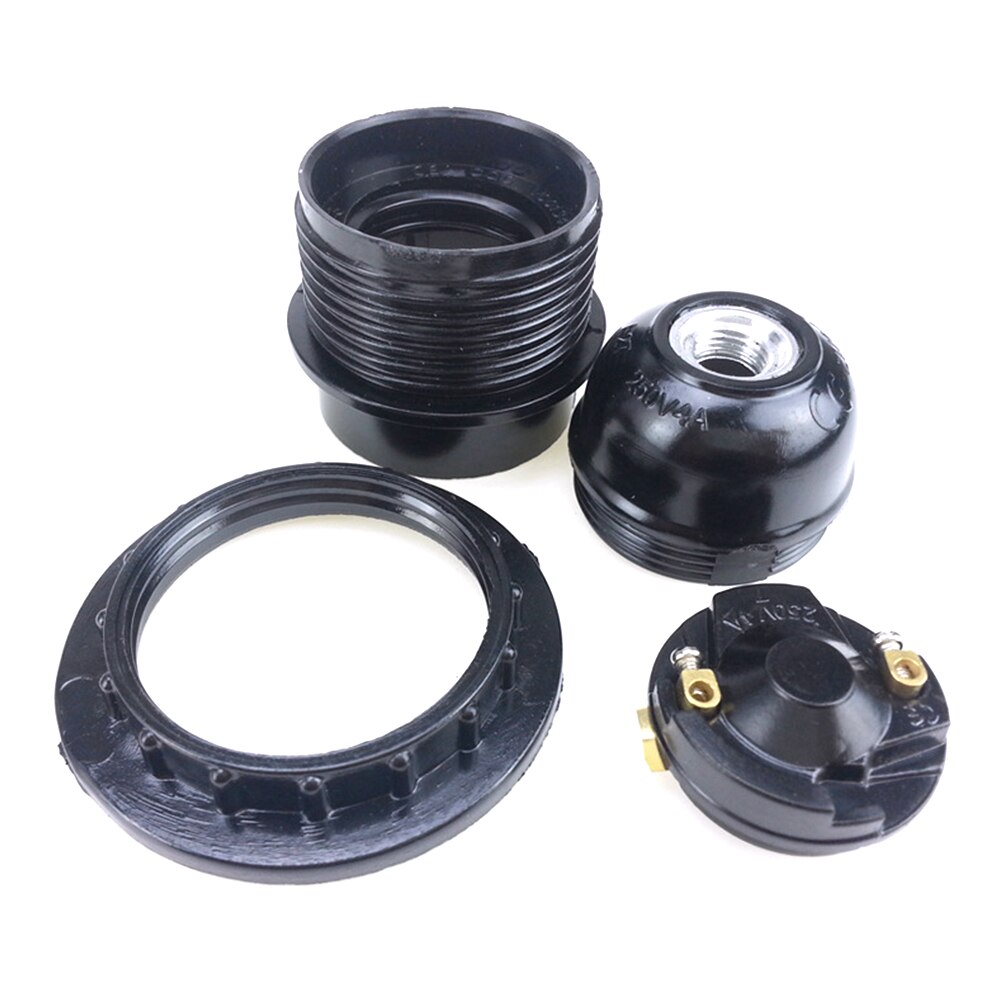 E27 ES Lamp Holder Light Bulb Base Durable Home Black Accessory Period Style Bakelite Pendant Socket Fittings Screw Self-locking