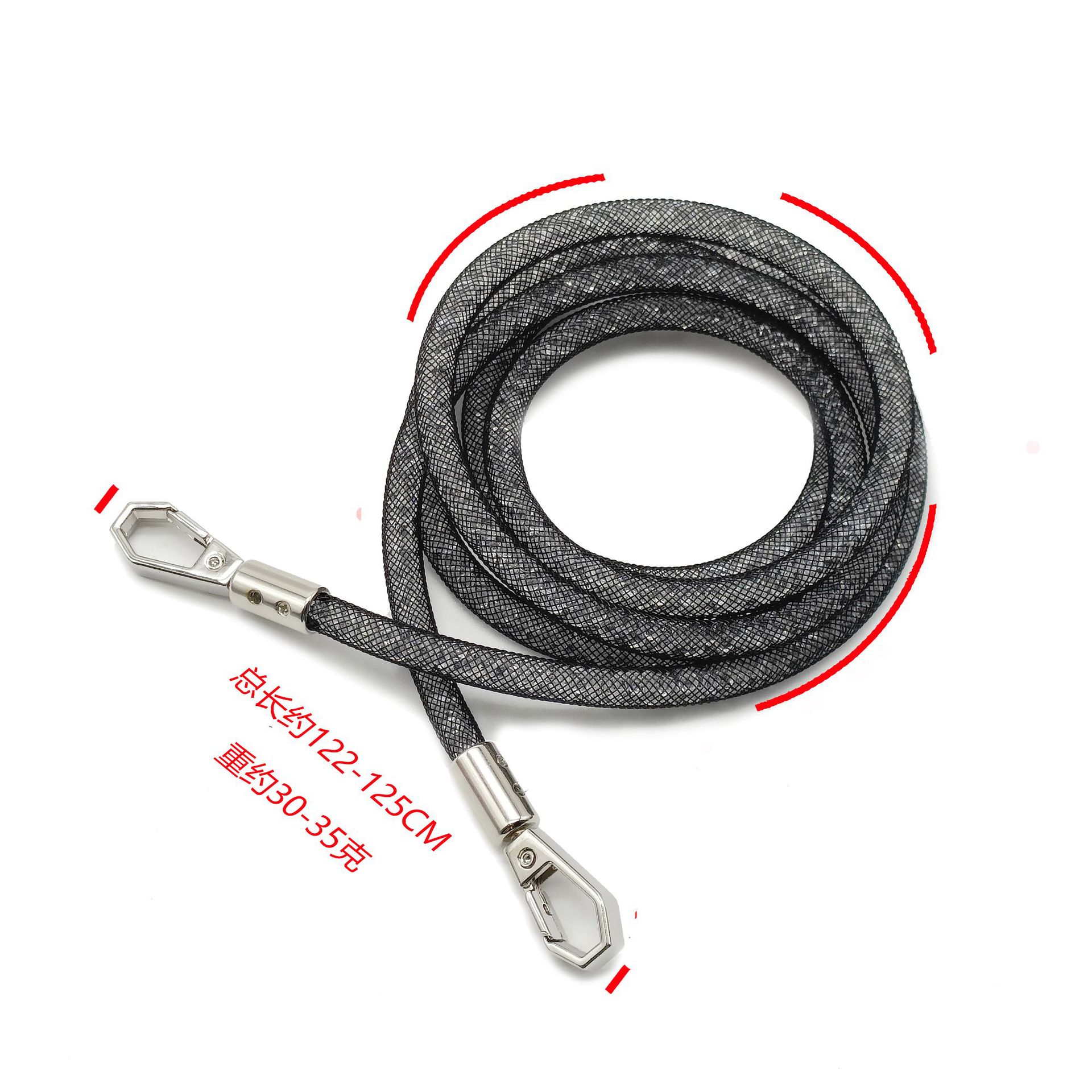 Rhinestone Mesh Rope Bag Crossbody Lanyard Mobile Phone Lanyard High-end Bag with Replacement Rope Shoulder Strap Handmade Rope