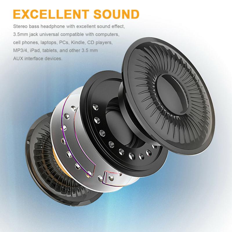 Rainbow Colors Wired Headphone With Microphone Music Stereo Bass Headphone Earphone Adjustable Headset Girls Kids Child