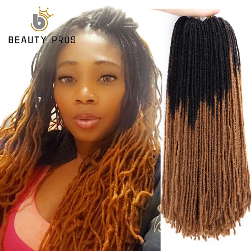 BEAUTY PROS Sister Locks-trenzas de ganchillo con degradado Dreadlocs, 18 pulgadas, pelo trenzado sintético Dread Loc para mujer: T30