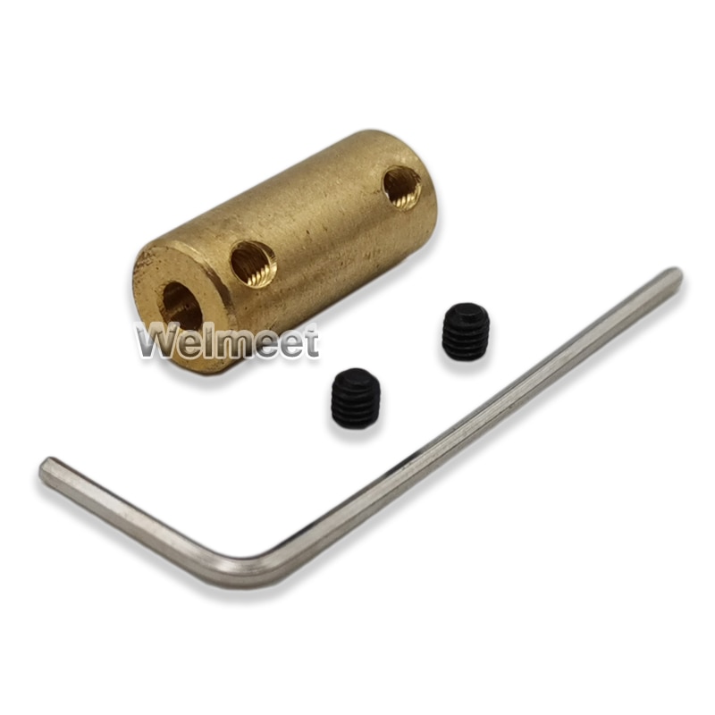 3.17mm-3.17mm Copper Rigid Shaft Coupler Rigid Coupling Motor Connector Gear Shaft 9x20mm