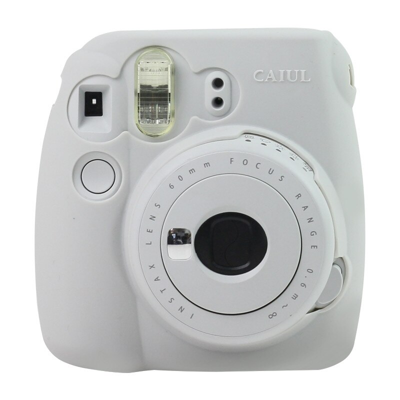 Instant Camera Bag Case Voor Fujifilm Instax Mini 9 Mini 8 8 + Case Classic Noctilucent Jelly Kleuren camera Skin Cover: Smoky White
