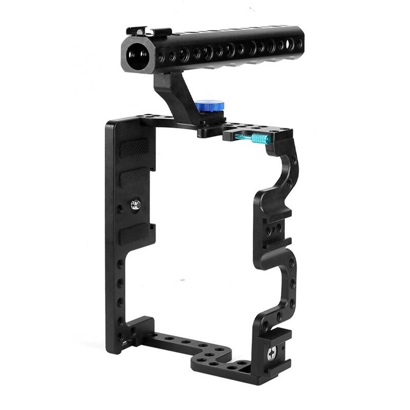 Camera Cage Stabilizer, Aluminum Alloy Camera Video Cage for Panasonic LUMIX GH3/GH4 with Top Handle