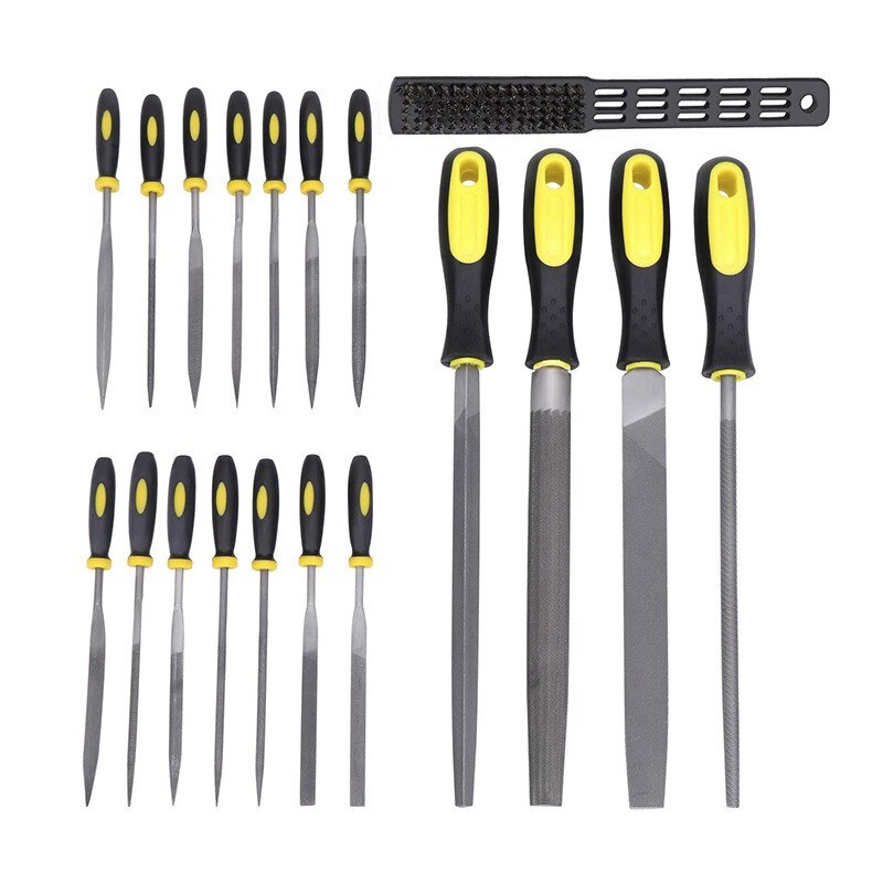 19Pcs Staal File Tool Set File Set Bestand Kit Platte Driehoek Half-Ronde Ronde Bestand Dubbele Patroon 140mm Hand Tool Sets