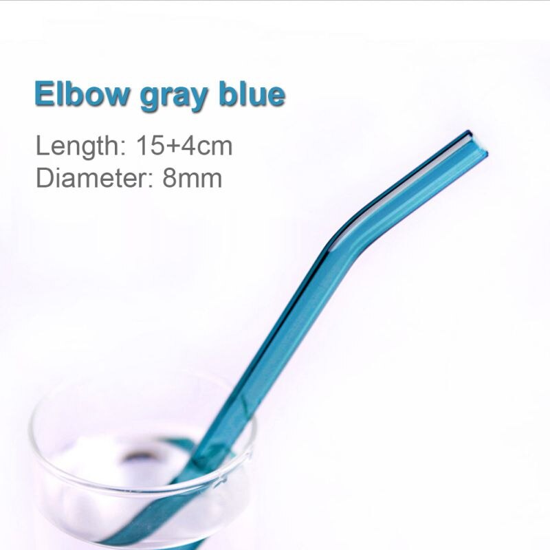9 colores 1 Uds. Vidrio resistente a altas temperaturas pajita para beber s recta doblada pajita para beber accesorio de barra de: L