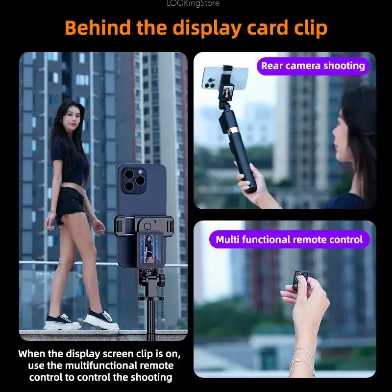 Statyw do selfie z małym ekranem Monitor do selfie ze zdalnym sterowaniem Wysuwany statyw do selfie ze smartfona